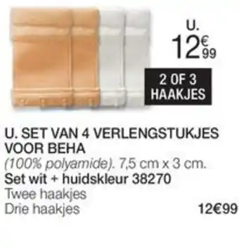 Damart SET VAN 4 VERLENGSTUKJES VOOR BEHA aanbieding