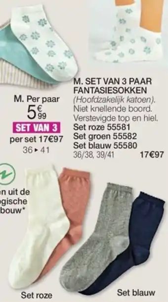 Damart SET VAN 3 PAAR FANTASIESOKKEN aanbieding