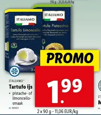 Lidl Tartufo ijs aanbieding