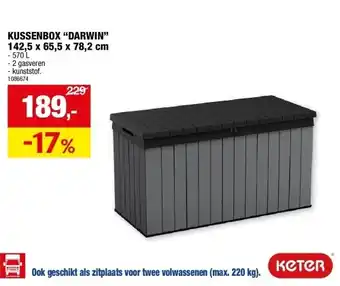 Hubo KUSSENBOX “DARWIN” 142,5 x 65,5 x 78,2 cm aanbieding