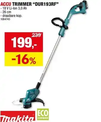 Hubo ACCU TRIMMER “DUR193RF” aanbieding