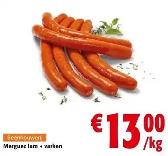 Colruyt Merguez lam + varken aanbieding