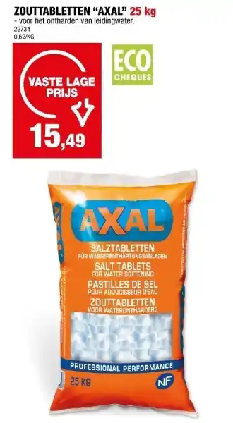 Hubo ZOUTTABLETTEN “AXAL” 25 kg aanbieding