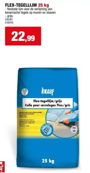 Hubo FLEX-TEGELLIJM 25 kg aanbieding