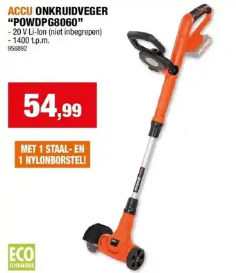 Hubo ACCU ONKRUIDVEGER “POWDPG8060” aanbieding