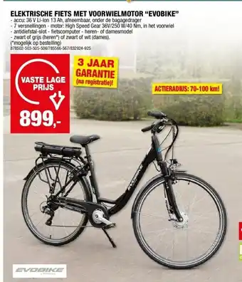 Hubo ELEKTRISCHE FIETS MET VOORWIELMOTOR “EVOBIKE” aanbieding