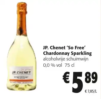 Colruyt JP. Chenet 'So Free' Chardonnay Sparkling alcoholvrije schuimwijn 0,0% vol 75 cl aanbieding