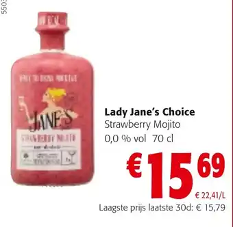 Colruyt Lady Jane's Choice Strawberry Mojito 0,0% vol 70 cl aanbieding