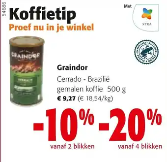 Colruyt Graindor Cerrado - Brazilië gemalen koffie 500g aanbieding