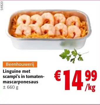 Colruyt Linguine met scampi's in tomatenmascarponesaus 660g aanbieding