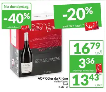 Intermarché AOP Côtes du Rhône Vieilles Vignes Rood 3L aanbieding