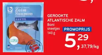 Alvo GEROOKTE ATLANTISCHE ZALM Boni sneetjes 140g aanbieding