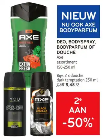 Alvo DEO, BODYSPRAY, BODYPARFUM OF DOUCHE AXE aanbieding