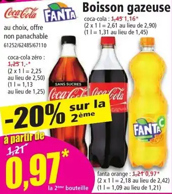 Norma Boisson gazeuse coca-cola / coca-cola zero / fanta aanbieding