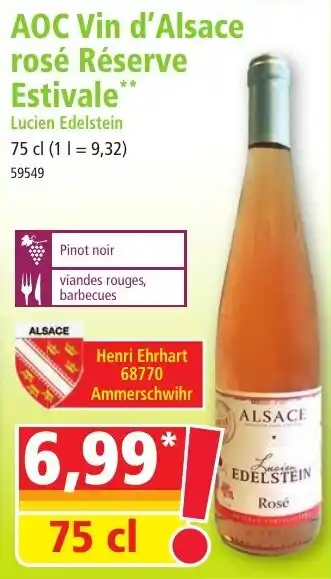 Norma AOC Vin d'Alsace rosé Réserve Estivale 75cl aanbieding