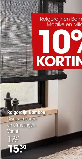 Kwantum Rolgordijnen Bamboe aanbieding