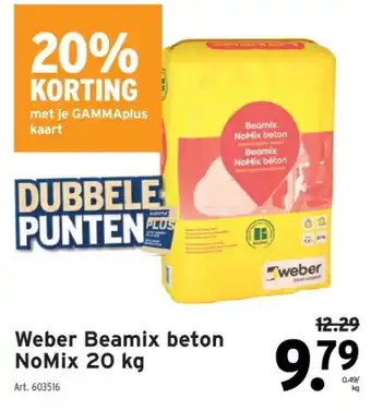 GAMMA Weber Beamix beton NoMix 20 kg aanbieding