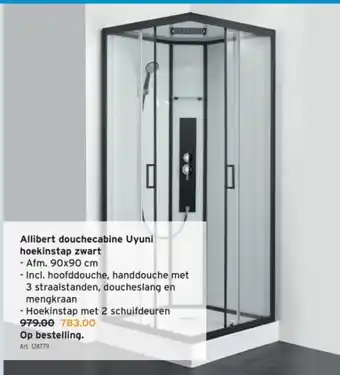 GAMMA Allibert douchecabine Uyuni hoekinstap zwart aanbieding