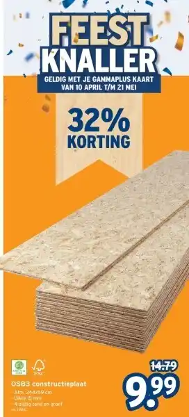 GAMMA OSB3 constructieplaat aanbieding