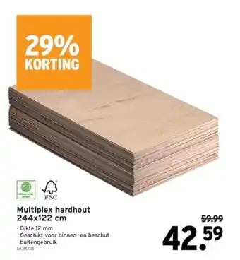 GAMMA Multiplex hardhout 244 x 122 cm aanbieding