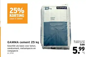 GAMMA GAMMA cement 25 kg aanbieding