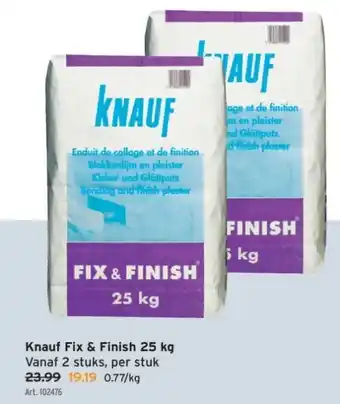 GAMMA Knauf Fix & Finish 25 kg aanbieding