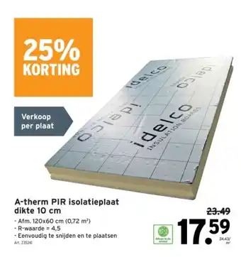 GAMMA A-therm PIR isolatieplaat dikte 10 cm aanbieding