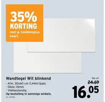 GAMMA Wandtegel Wit blinkend aanbieding