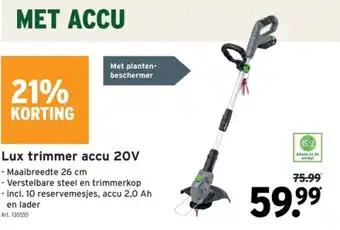 GAMMA Lux trimmer accu 20V aanbieding