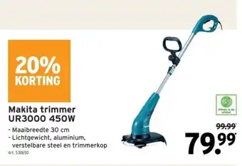 GAMMA Makita trimmer UR3000 450W aanbieding