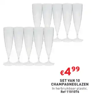 Trafic SET VAN 10 CHAMPAGNEGLAZEN aanbieding