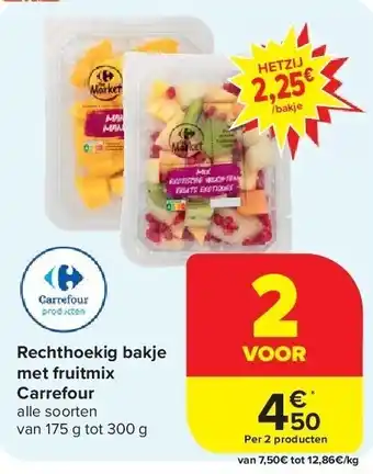 Carrefour Rechthoekig bakje met fruitmix Carrefour aanbieding