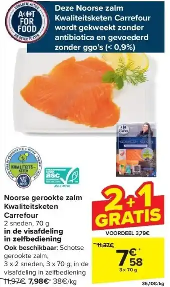 Carrefour Noorse gerookte zalm Kwaliteitsketen aanbieding