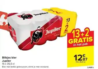 Carrefour Blikjes bier Jupiler aanbieding