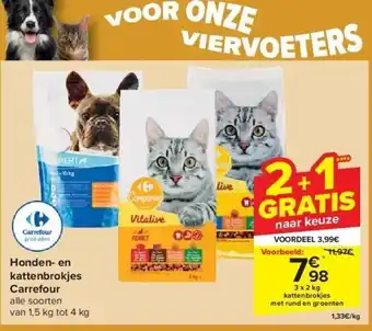 Carrefour Honden- en kattenbrokjes Carrefour aanbieding