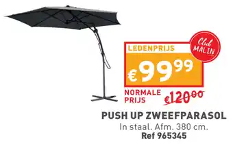 Trafic PUSH UP ZWEEFPARASOL 380 cm aanbieding