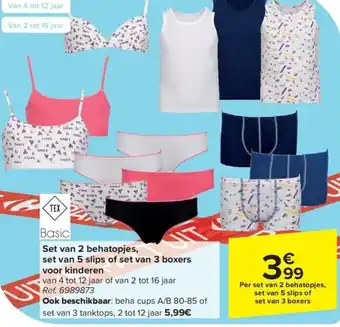 Carrefour Set van 2 behatopjes, set van 5 slips of set van 3 boxers voor kinderen ref. 6989873 aanbieding