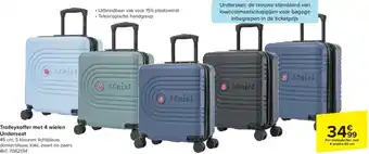 Carrefour Trolleykoffer met 4 wielen Underseat ref. 7082134 aanbieding