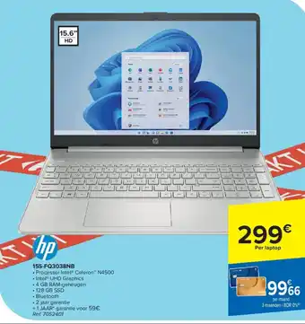 Carrefour hp laptop 15S-FQ3038NB ref. 7052401 aanbieding