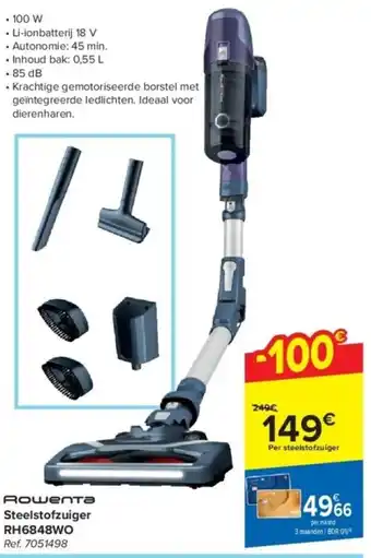 Carrefour Rowenta Steelstofzuiger RH6848WO Ref. 7051498 aanbieding