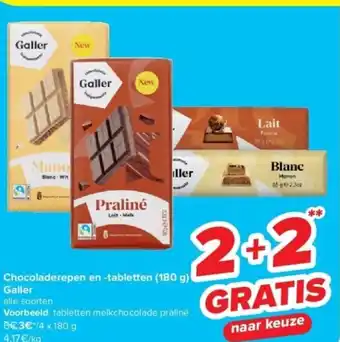 Carrefour Galler Chocoladerepen en -tabletten (180 g) aanbieding