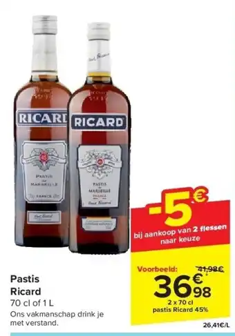 Carrefour Pastis Ricard aanbieding