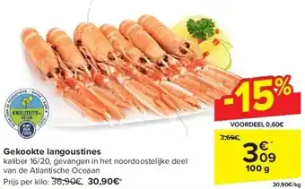 Carrefour Gekookte langoustines aanbieding