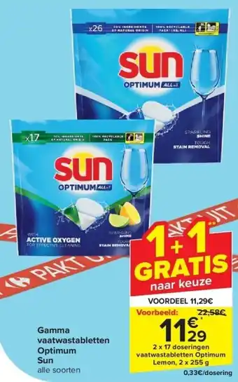 Carrefour Gamma vaatwastabletten Optimum Sun aanbieding