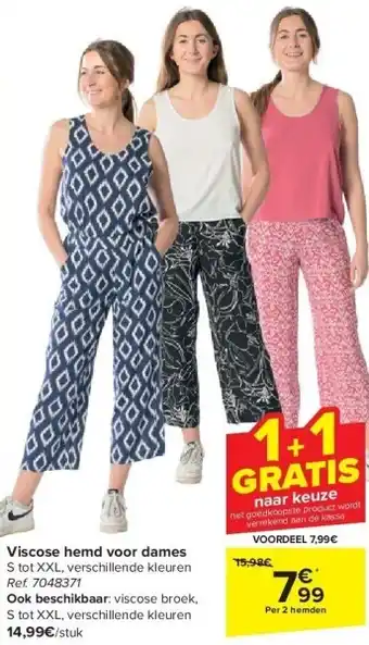 Carrefour Viscose hemd voor dames aanbieding