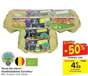 Carrefour Verse bio eieren Kwaliteitsketen Carrefour aanbieding