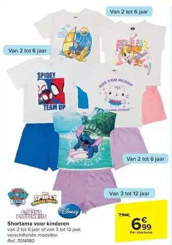 Carrefour Shortama voor kinderen aanbieding