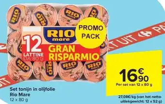 Carrefour Set tonijn in olijfolie Rio Mare aanbieding