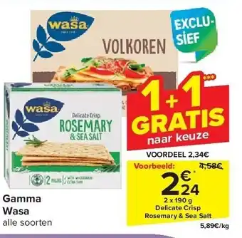 Carrefour Gamma Wasa aanbieding