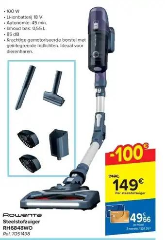 Carrefour Steelstofzuiger RH6848WO aanbieding